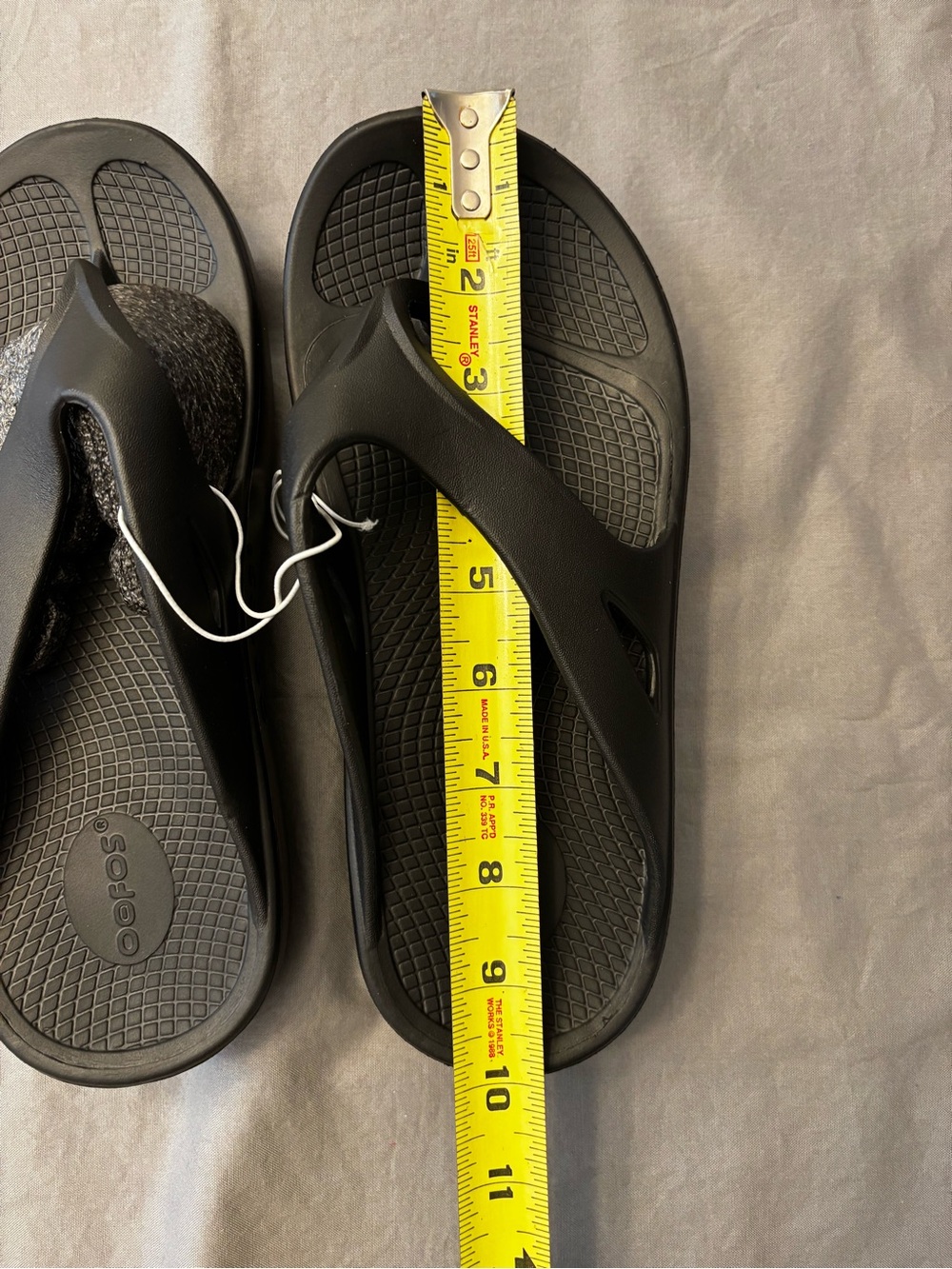 OOFOS Women's Black Thong Sandals Women’s Size 7, Men’s 5, EU 38 Slip On Comfort - Picture 8 of 10